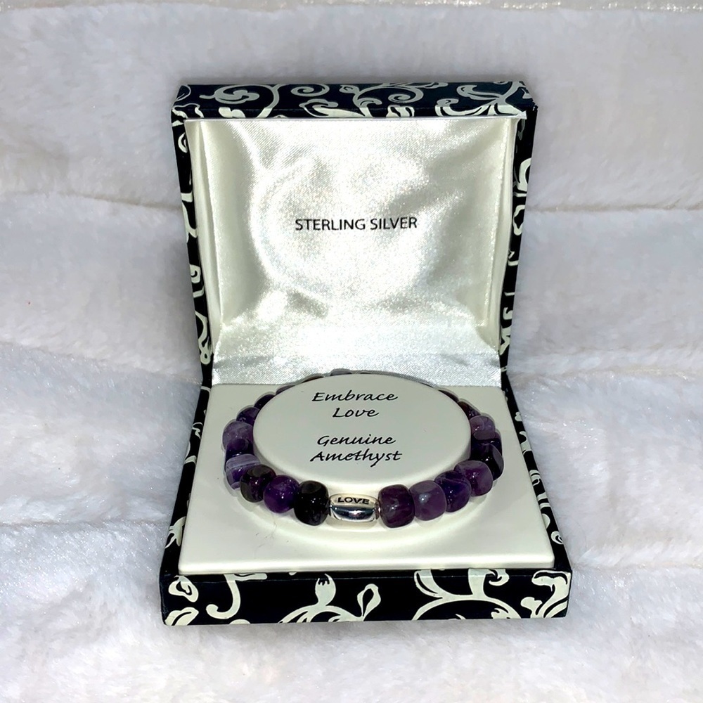 Genuine Amethyst Embrace Love Bracelet